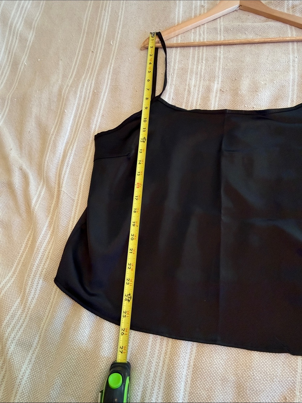 NLT NWOT Classic Black Satin Camisole with Spaghetti Straps - Picture 3 of 7